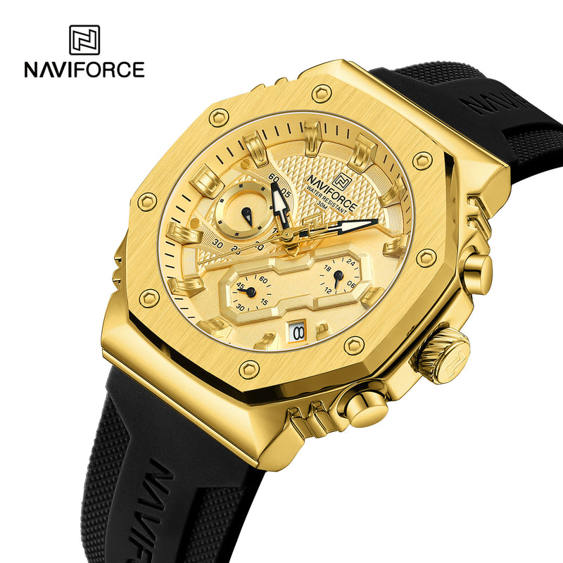 Novo NAVIFORCE 8035 Relógio de Moda Masculino Luxo Original Esportivo Multifuncional Cronógrafo Relógios de Quartzo À Prova de Wattterproof Presente Masculino