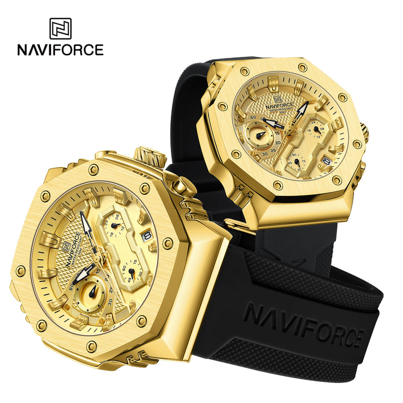 Novo NAVIFORCE 8035 Relógio de Moda Masculino Luxo Original Esportivo Multifuncional Cronógrafo Relógios de Quartzo À Prova de Wattterproof Presente Masculino