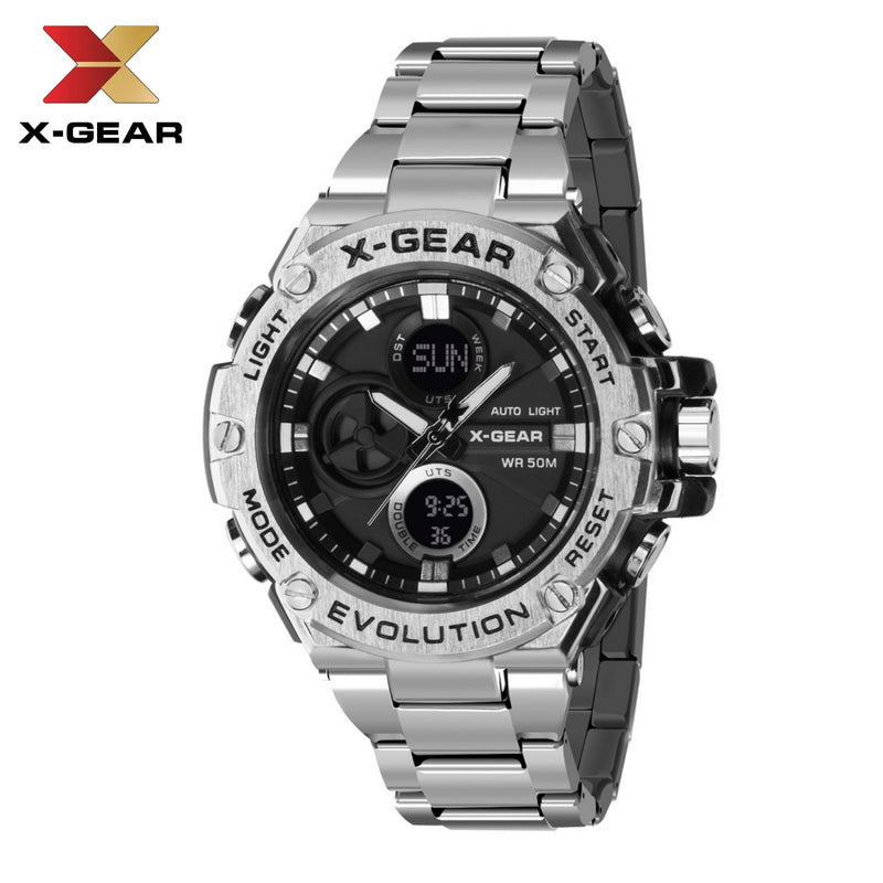 Relógio Masculino X-GEAR Metal prata GST 100% funcional c/ caixa e a prova d’agua